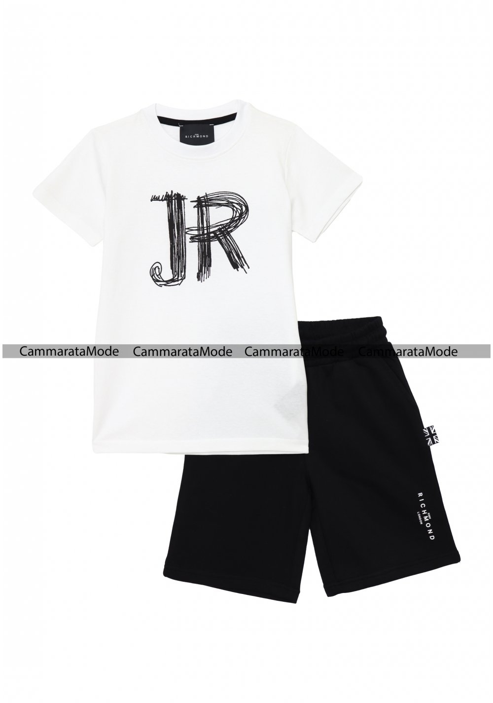 Richmond bambini ALUDRA SET - Completo bianco t-shirt e bermuda in felpa