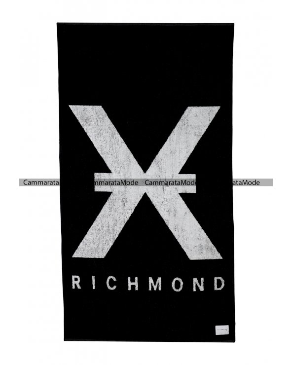 Richmond unisex TELIX - Telo da mare nero in spugna, logo x
