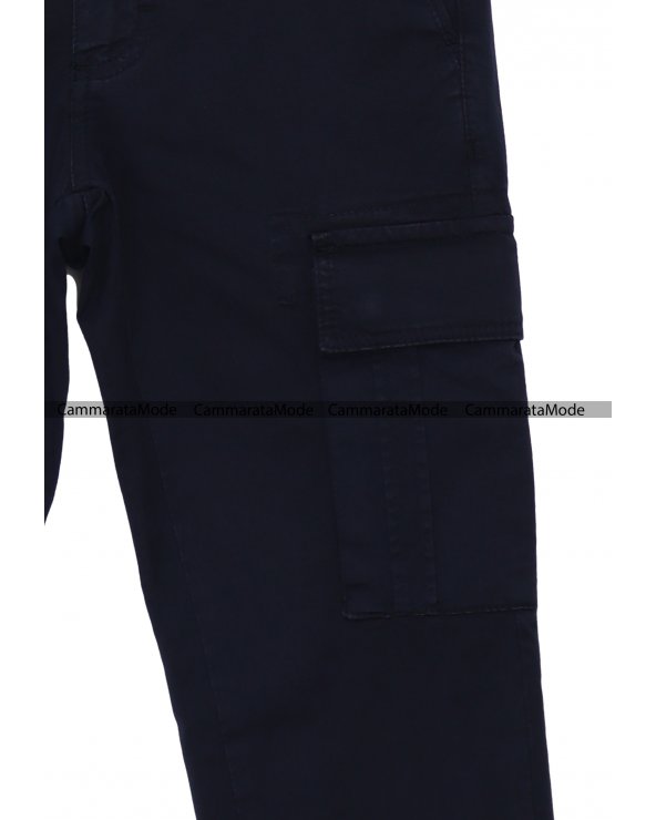 SQUAD2 uomo SOROLLA - Pantalone tasconato blu, tessuto in cotone