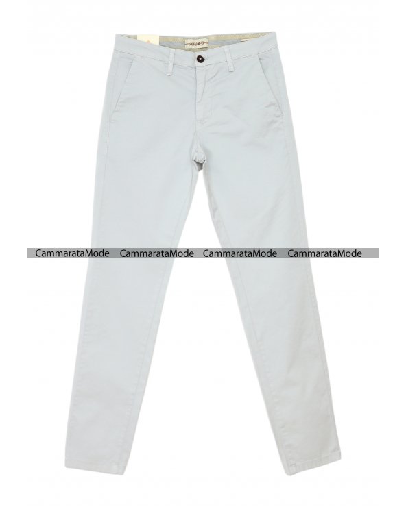 SQUAD2 uomo CUBA - Pantalone grigio tasche america, slim fit cotone elastico