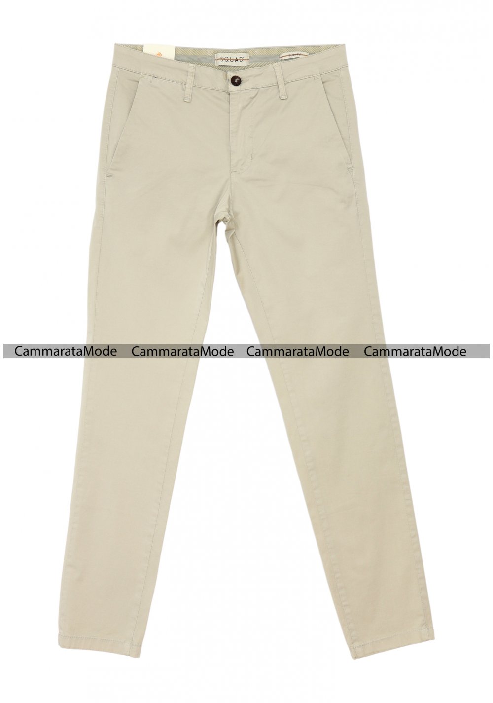 SQUAD2 uomo CUBA - Pantalone beige tasche america, slim fit cotone elastico