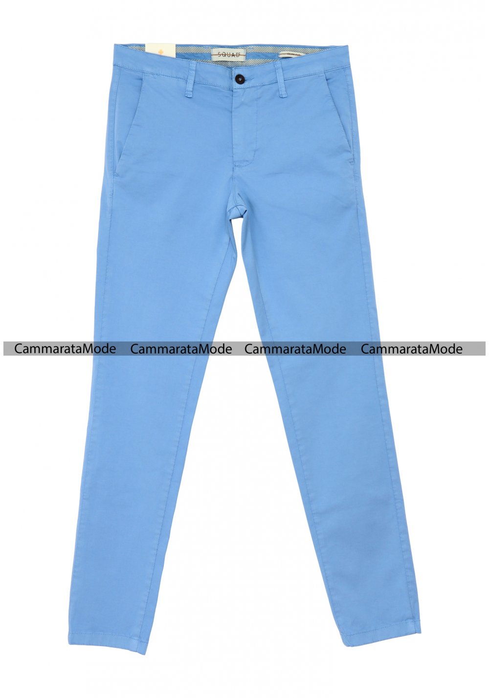 SQUAD2 uomo CUBA - Pantalone celeste tasche america, slim fit cotone elastico