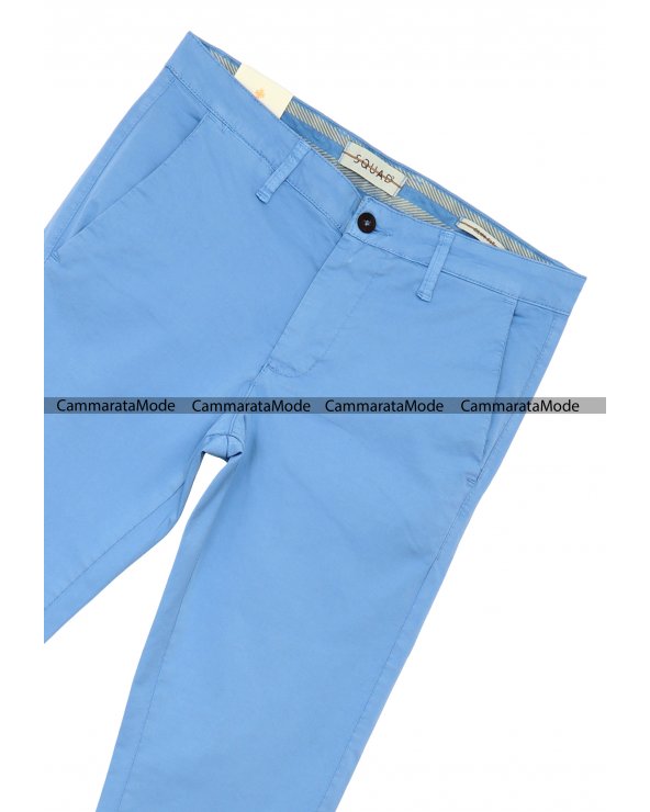 SQUAD2 uomo CUBA - Pantalone celeste tasche america, slim fit cotone elastico