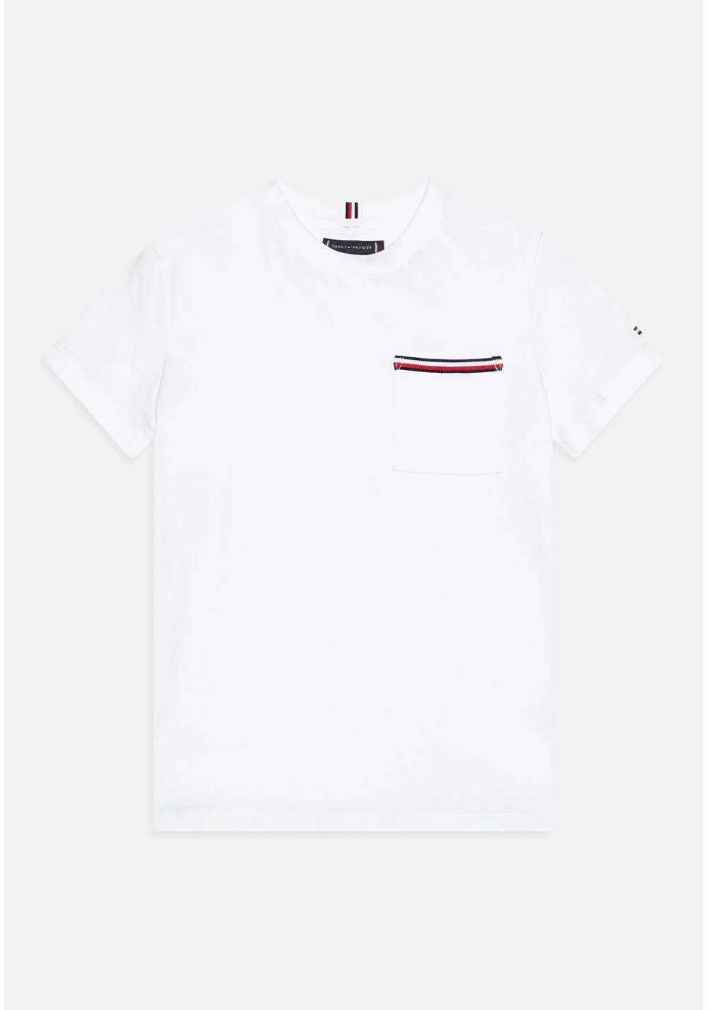 Tommy Hilfiger bambino POCKET - T-shirt basic bianco a girocollo con taschino