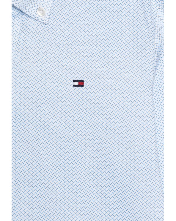 Tommy Hilfiger bambino MINI PRINT - Camicia fantasia logo bianco e celeste