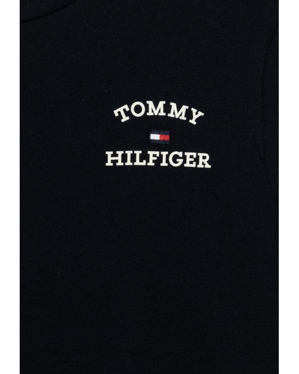 Tommy Hilfige bambino LOGO TEE - T-shirt basic blu, in cotone a girocollo