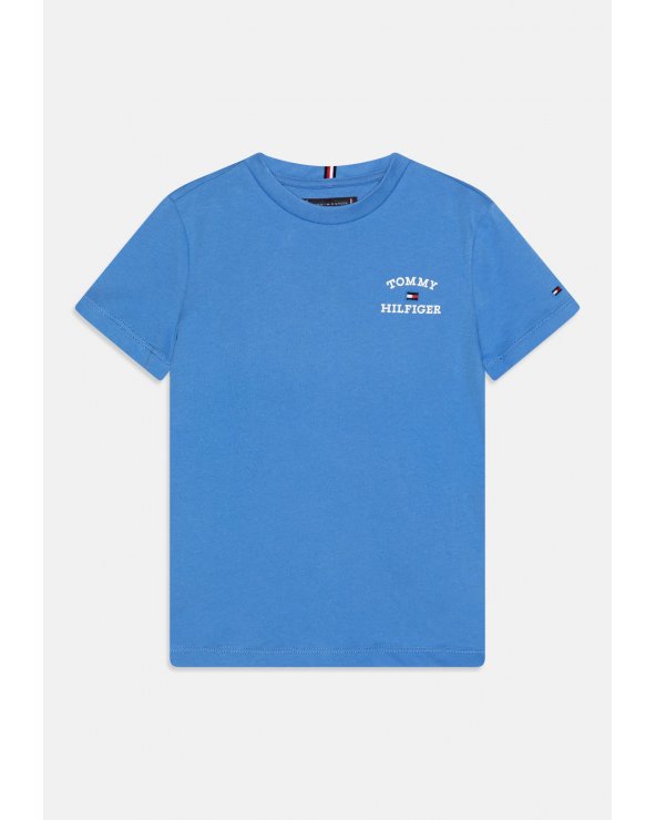 Tommy Hilfige bambino LOGO TEE - T-shirt basic celeste, girocollo in cotone