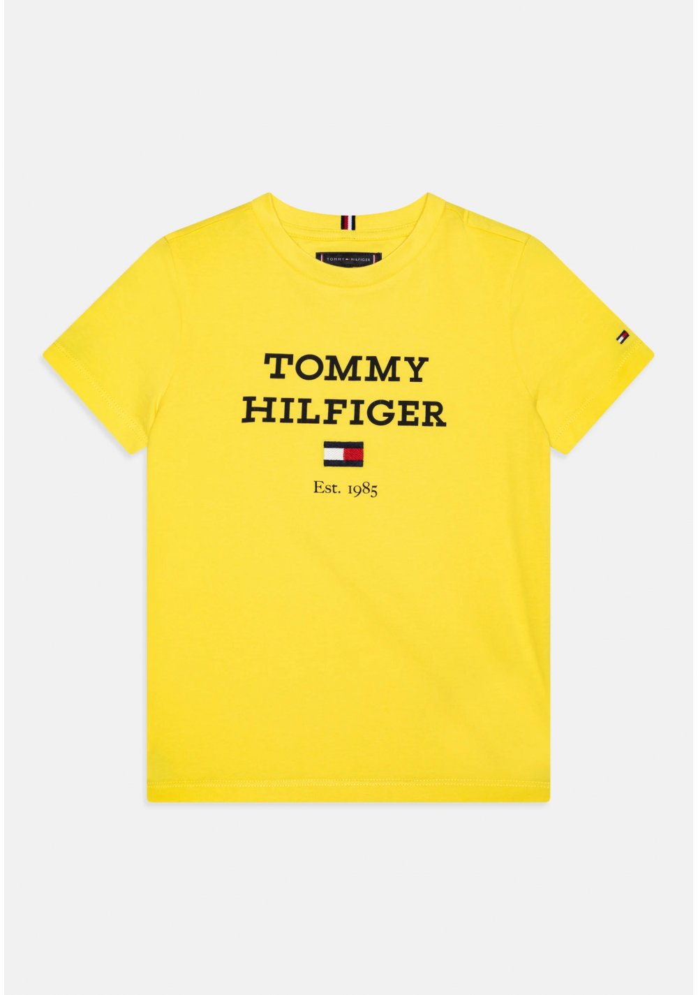 Tommy Hilfiger bambino LOGO TEE - T-shirt giallo in cotone con stampa logo