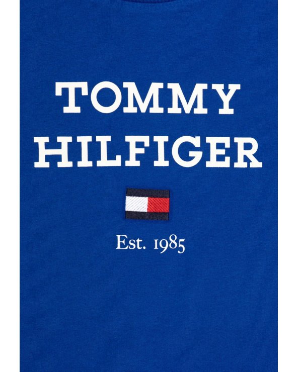 Tommy Hilfiger bambino LOGO TEE - T-shirt royal con stampa in cotone a girocollo