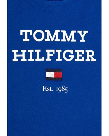 Tommy Hilfiger bambino LOGO TEE - T-shirt royal con stampa in cotone a girocollo