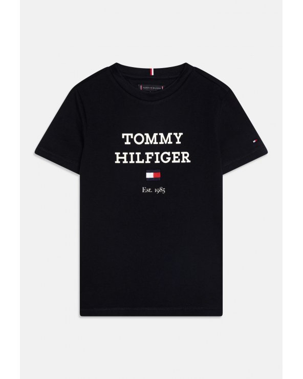 Tommy Hilfiger bambino LOGO TEE - T-shirt blu con stampa e logo centrale