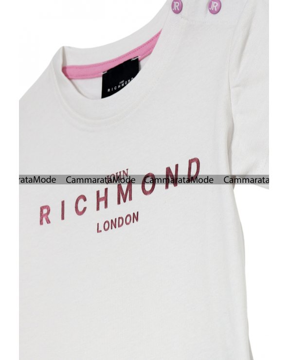 Richmond bambina WACHI- T-shirt bianca stampa glitter