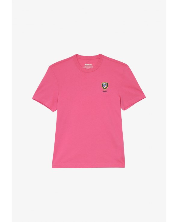 Blauer uomo - T-shirt rosa con stampa a maniche corte